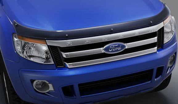 BONNET GUARD or STONE GUARD - FORD RANGER PX1 2012-2014 installed zoomed in view